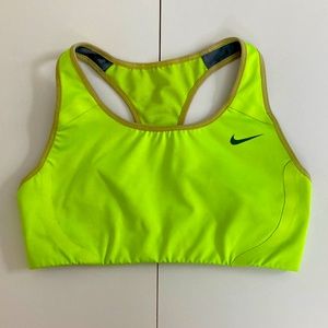 Nike Swoosh Bra- neon green size small dri-fit sports bra